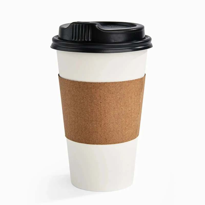 16 oz Blank Recyclable Paper Cups with Lids and Sleeves-SPU RacetopPrint