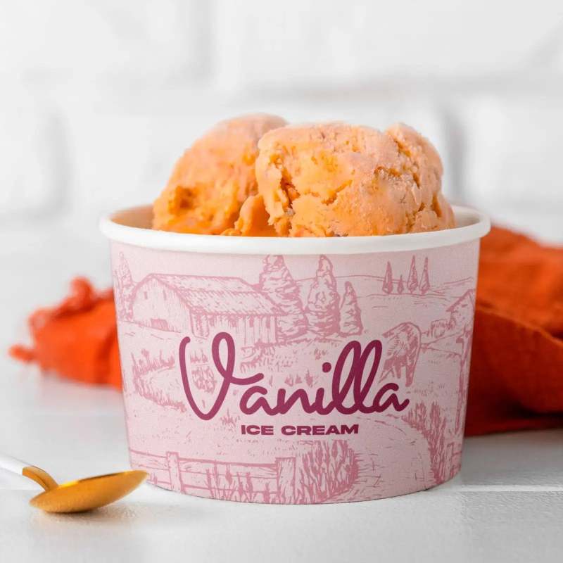 8 oz Custom Recyclable Ice Cream & Yogurt Cups-SPU RacetopPrint