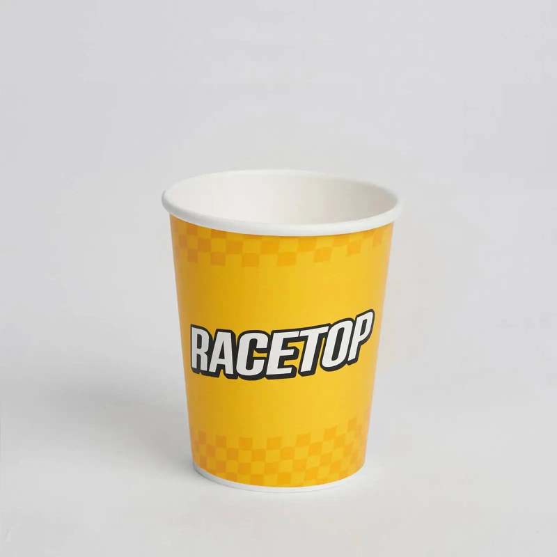 8 oz Custom Recyclable Paper Cups with Lids RacetopPrint