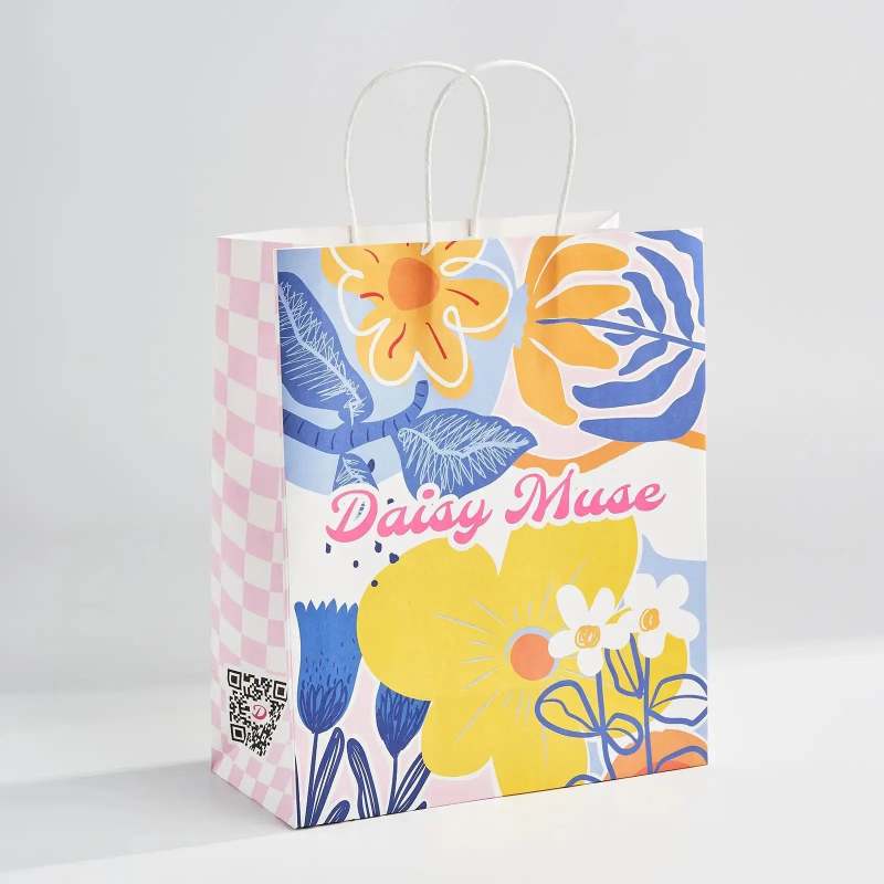 Custom 4-Side Printing Shopping Bags---Leaf & Grain RacetopPrint