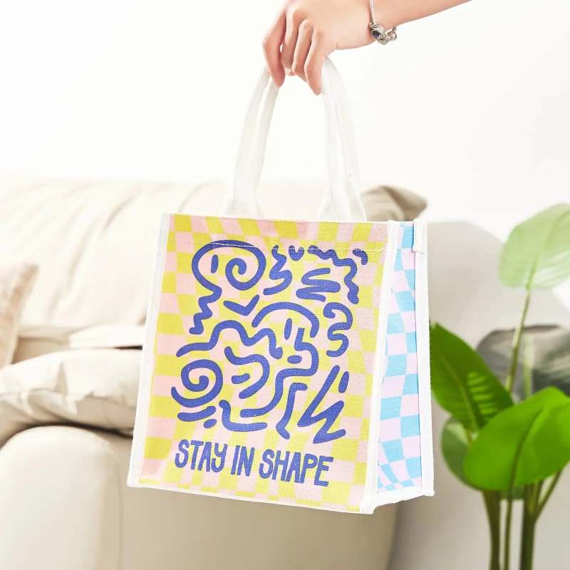 Custom Cotton Canvas Flat Bottom Tote Bag with Padded Handles-SPU RacetopPrint