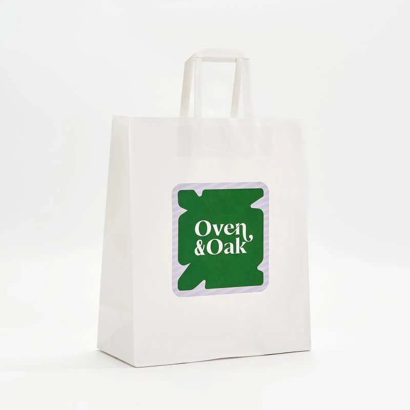 Custom Flat Handle Paper Bags-SPU RacetopPrint