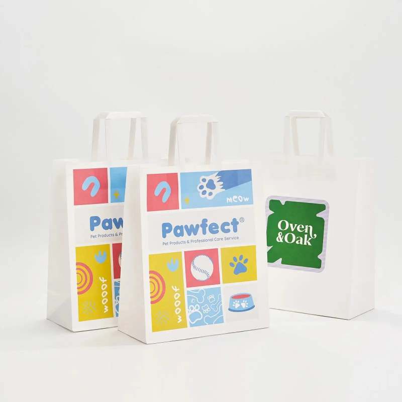 Custom Flat Handle Paper Bags-SPU RacetopPrint
