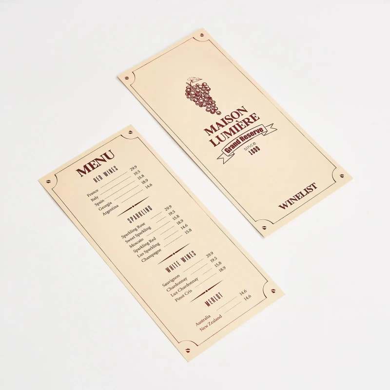 Custom Wedding Menus RacetopPrint