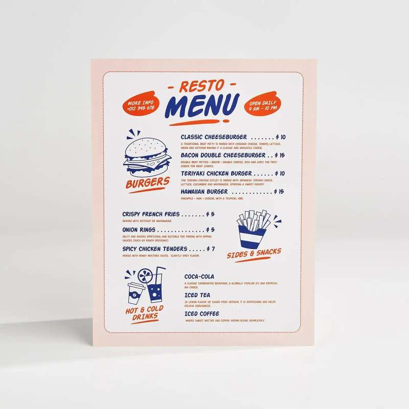 Custom Wedding Menus RacetopPrint
