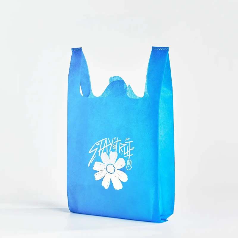 Custom Reusable T-Shirt Style Tote Bags-SPU RacetopPrint