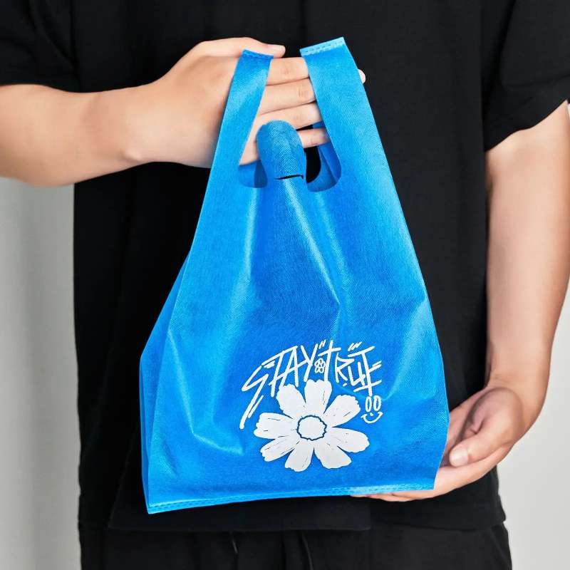 Custom Reusable T-Shirt Style Tote Bags-SPU RacetopPrint