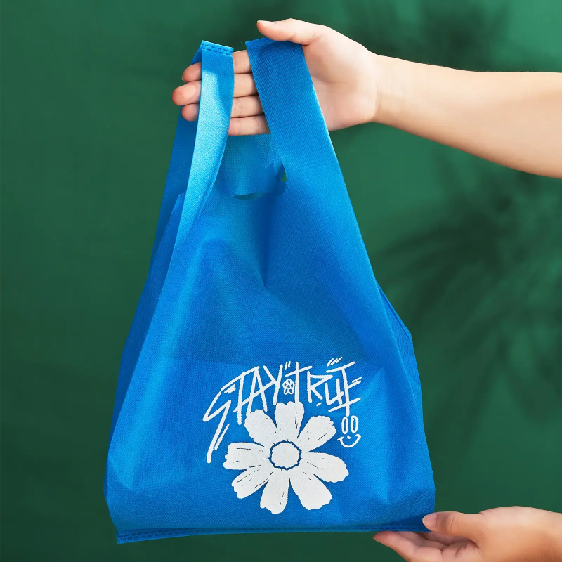 Custom Reusable T-Shirt Style Tote Bags-SPU RacetopPrint