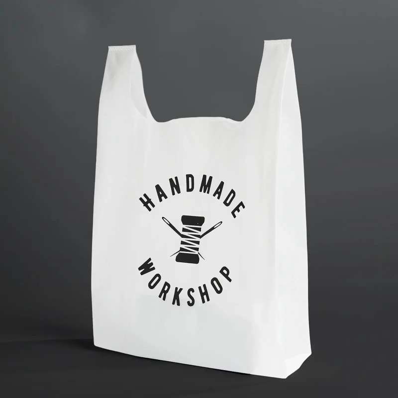 Custom Reusable T-Shirt Style Tote Bags-SPU RacetopPrint
