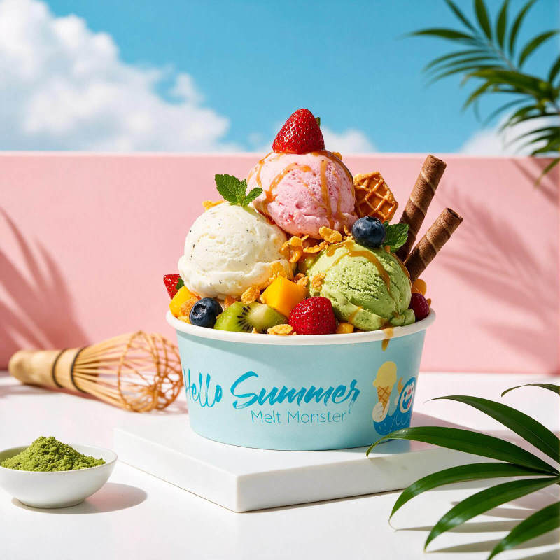 12 oz Custom Recyclable Ice Cream & Yogurt Cups