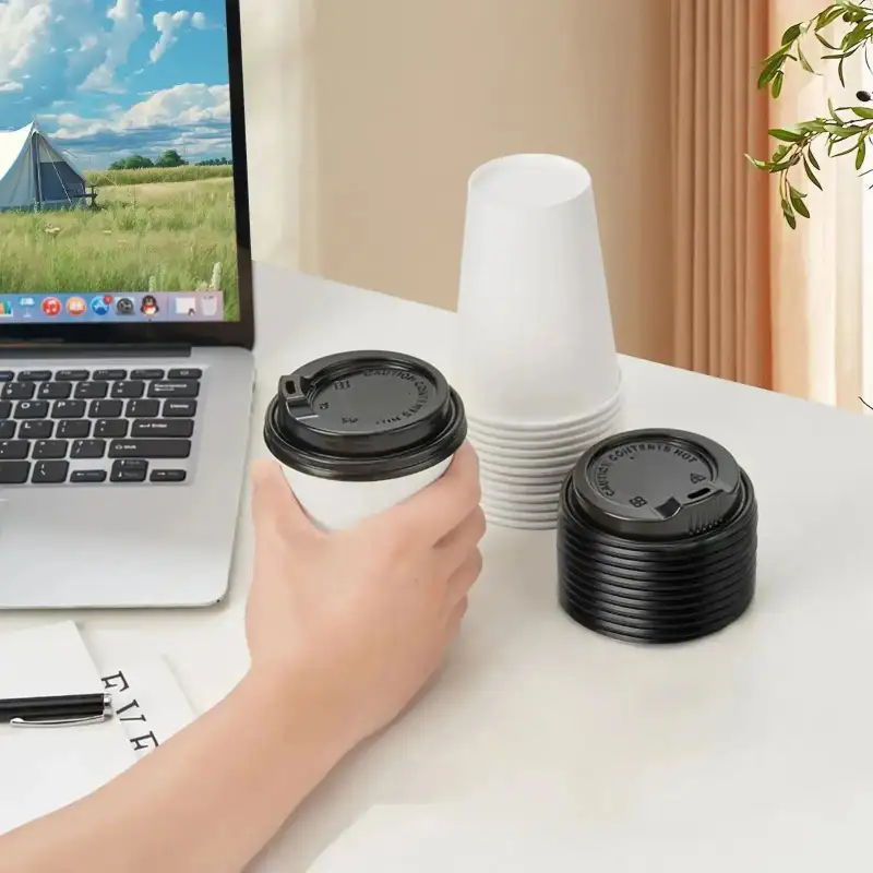 12 oz Blank Recyclable Paper Cups with Lids | RacetopPrint