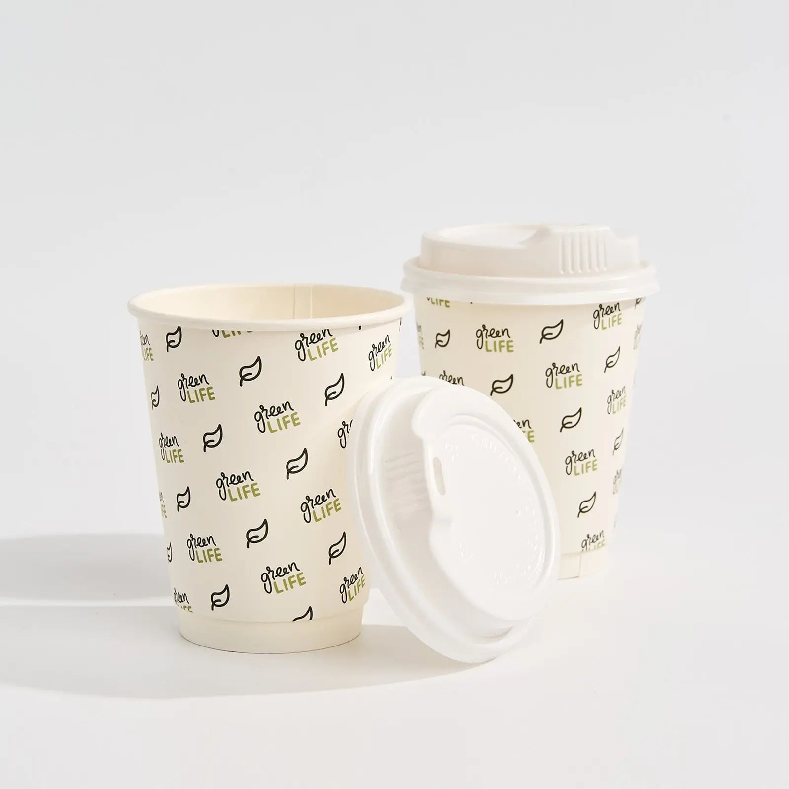 12 oz Custom Double Wall Paper Cup with Lids Wholesale - Recyclable ...