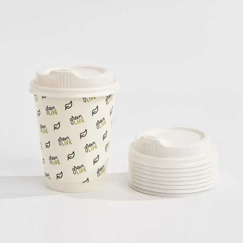 12 oz Custom Double Wall Paper Cup with Lids Wholesale - Recyclable ...