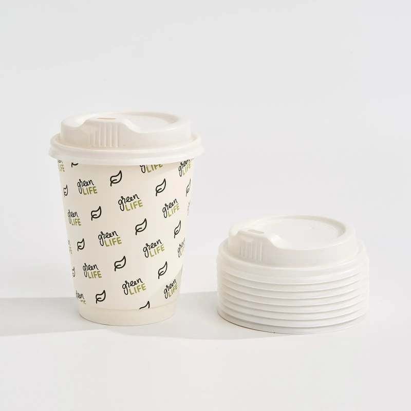 12 oz Custom Recyclable Double Wall Paper Cups with Lids-SPU RacetopPrint