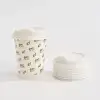 12 oz Custom Recyclable Double Wall Paper Cups with Lids-SPU RacetopPrint