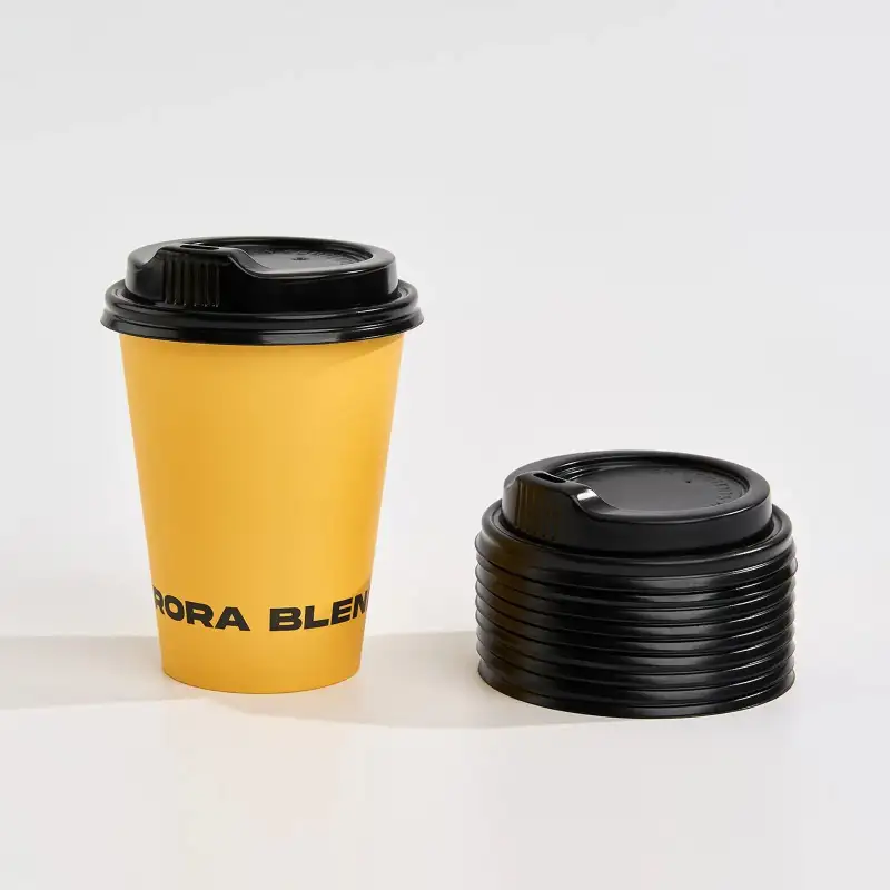12 oz Custom Recyclable Paper Cups with Lids | RacetopPrint