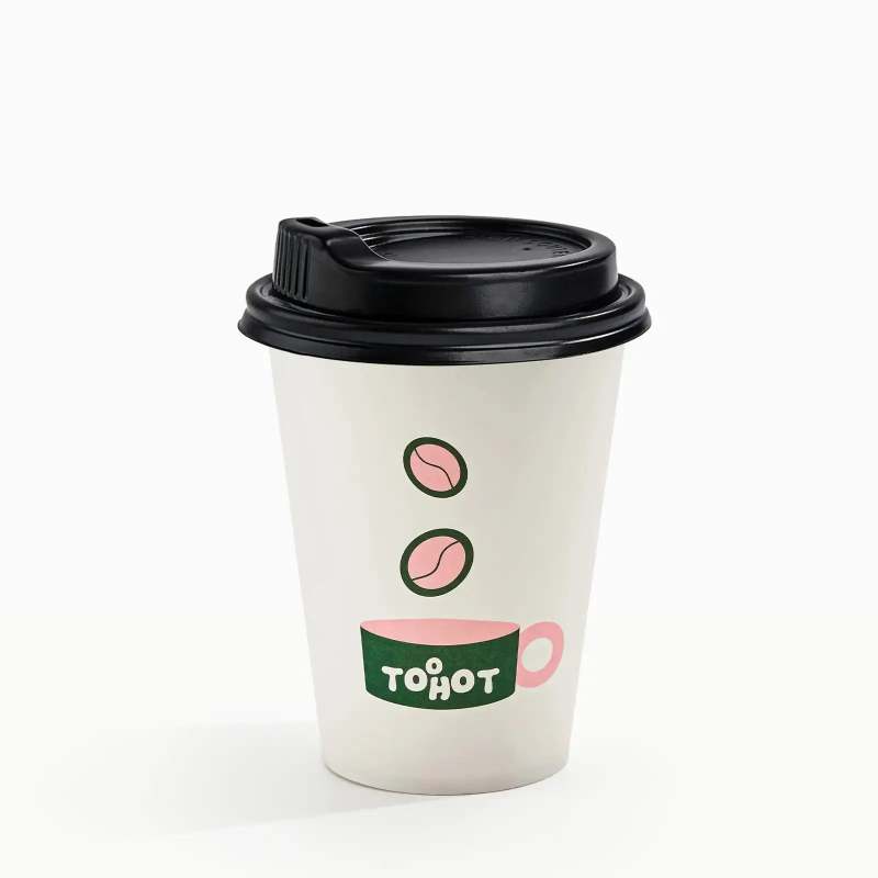 12 oz Custom Recyclable Paper Cups with Lids-SPU RacetopPrint