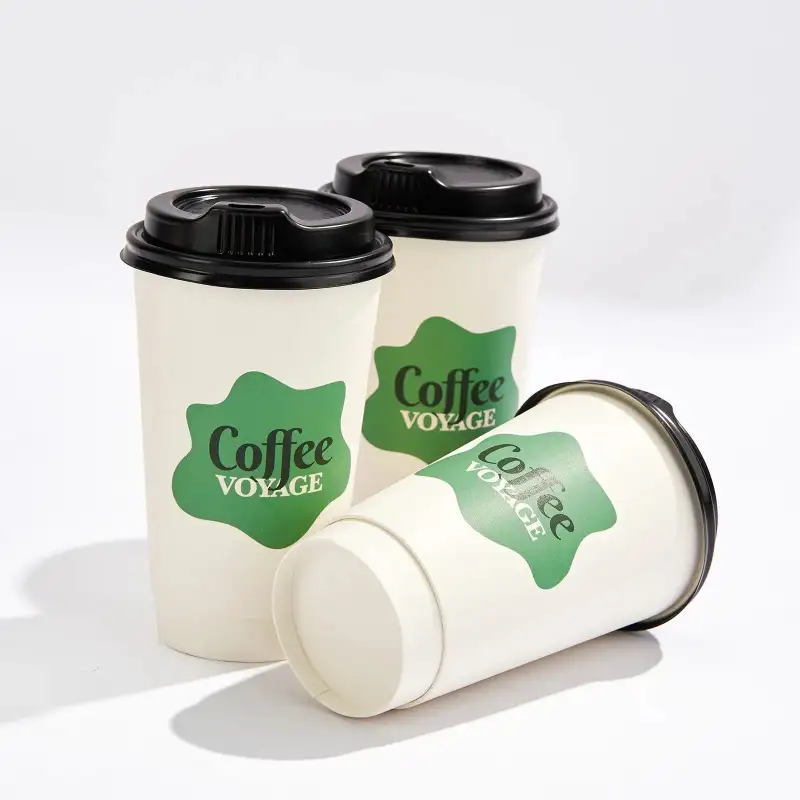 16 oz Custom Recyclable Double Wall Paper Cup with Lids | RacetopPrint