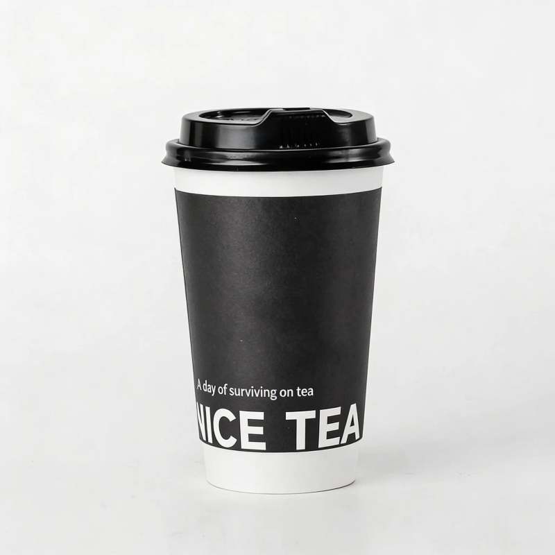 16 oz Custom Recyclable Double Wall Paper Cups with Lids-SPU RacetopPrint