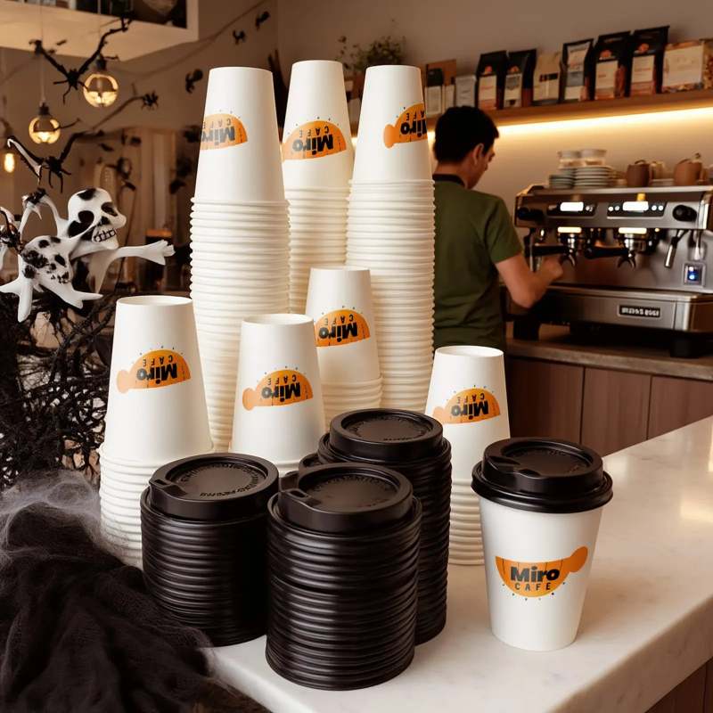 16 oz Custom Recyclable Paper Cups with Lids-SPU RacetopPrint