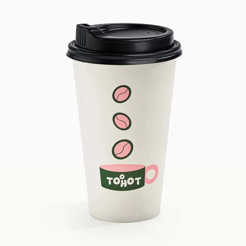 16 oz Custom Recyclable Paper Cups with Lids-SPU RacetopPrint