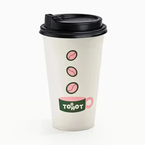 16 oz Custom Recyclable Paper Cups with Lids