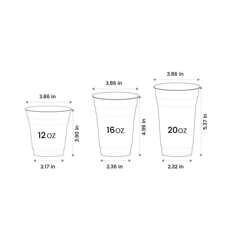 20 oz Blank Recyclable Plastic Cups-SPU RacetopPrint