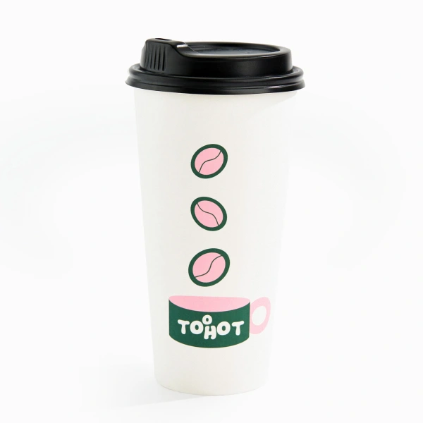 22 oz Custom Recyclable Paper Cups with Lids