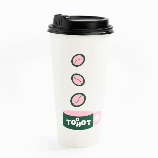 22 oz Custom Recyclable Paper Cups with Lids