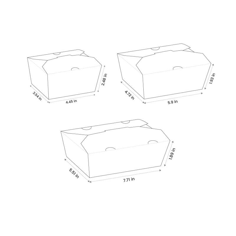 Custom Folded White Take Out Boxes-SPU RacetopPrint