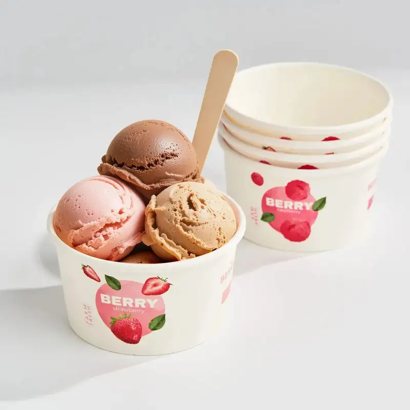 SサイズICECREAMセット⑤ 5 oz Custom Ice Cream Cups Wholesale - Recyclable Ice Cream Cups
