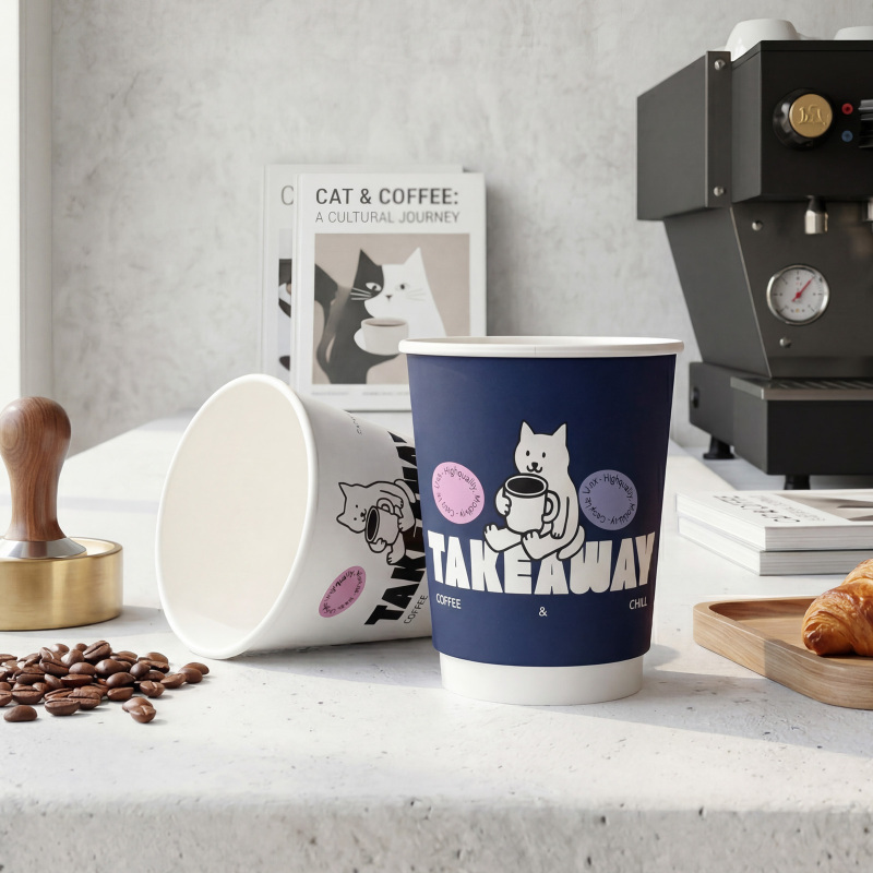 8 oz Custom Recyclable Double Wall Paper Cups