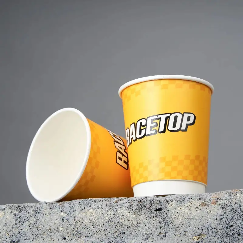 8 oz Double Wall Paper Cup Wholesale - Hot Coffee Cups with Logo |  RacetopPrint
