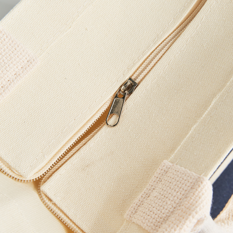Custom Cotton Canvas Flat Bottom Tote Bag with Padded Handles