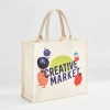 Custom Cotton Canvas Flat Bottom Tote Bag with Padded Handles