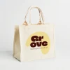 Custom Cotton Canvas Flat Bottom Tote Bag with Padded Handles