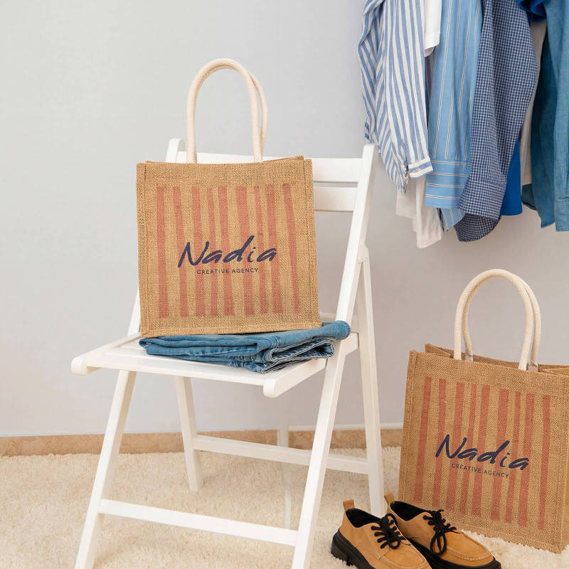 Custom Direct Print Jute Gift Bags-SPU