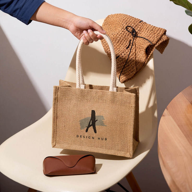 Custom Direct Print Jute Gift Bags-SPU