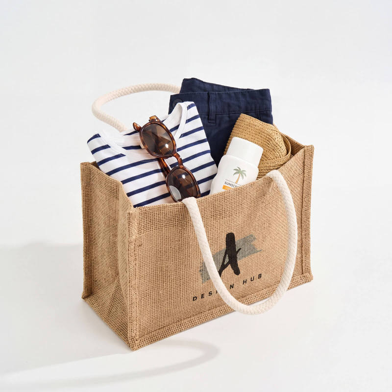 Custom Direct Print Jute Gift Bags-SPU