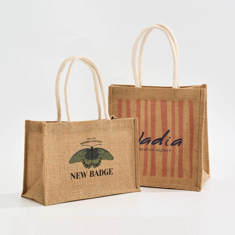 Custom Direct Print Jute Gift Bags-SPU