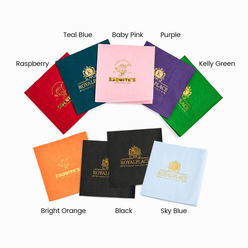 Custom Foil Stamped Color Napkins-SPU