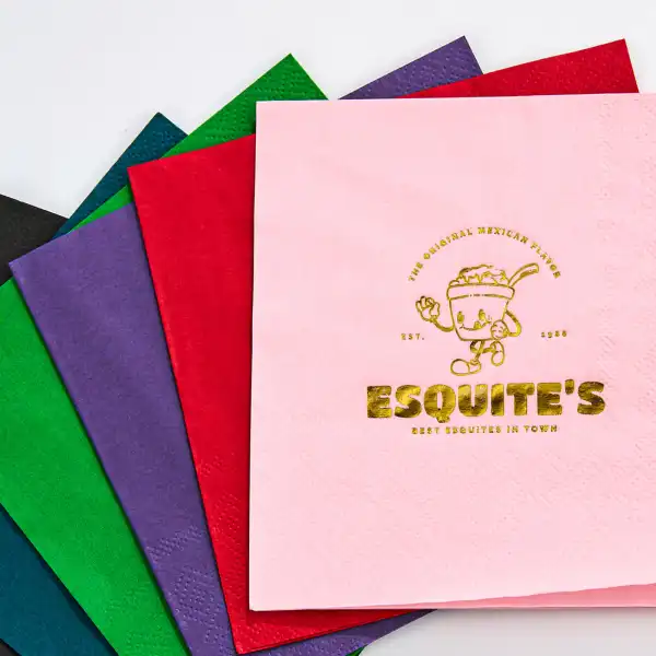 Custom Foil Stamped Color Napkins