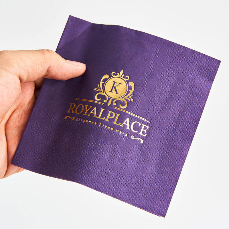 Custom Foil Stamped Color Napkins-SPU