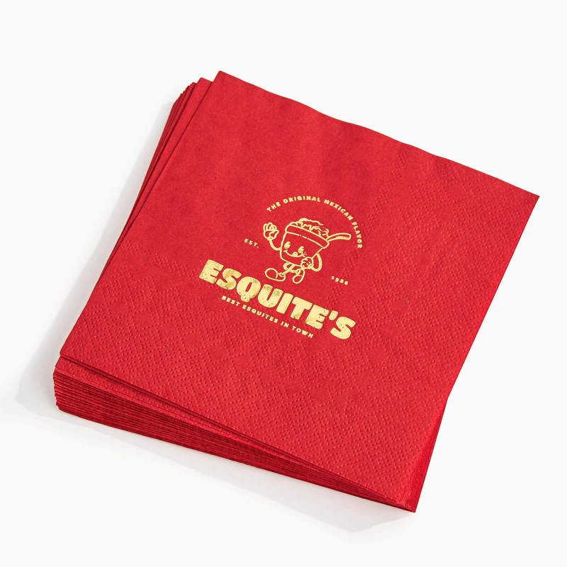 Custom Foil Stamped Color Napkins-SPU