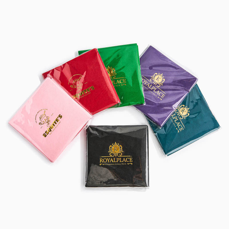 Custom Foil Stamped Color Napkins-SPU