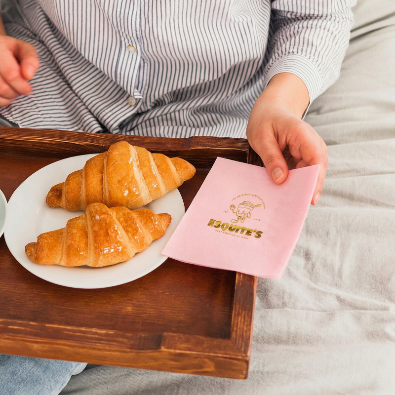 Custom Foil Stamped Color Napkins-SPU