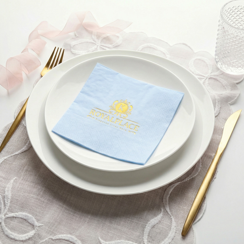 Custom Foil Stamped Color Napkins-SPU