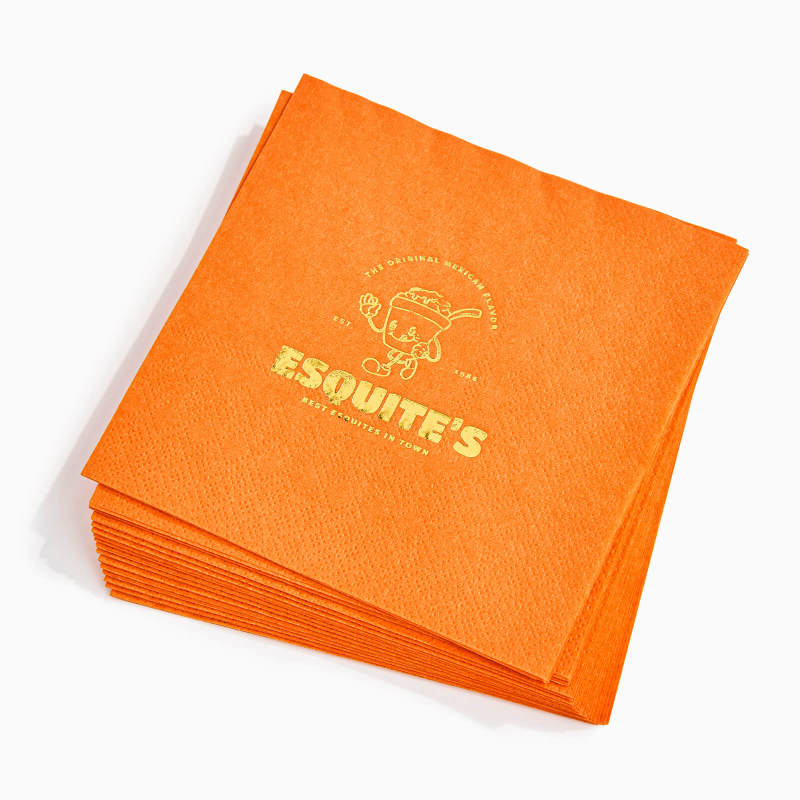Custom Foil Stamped Color Napkins-SPU