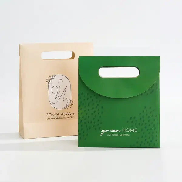Custom Fold-Over Flap Paper Gift Bags