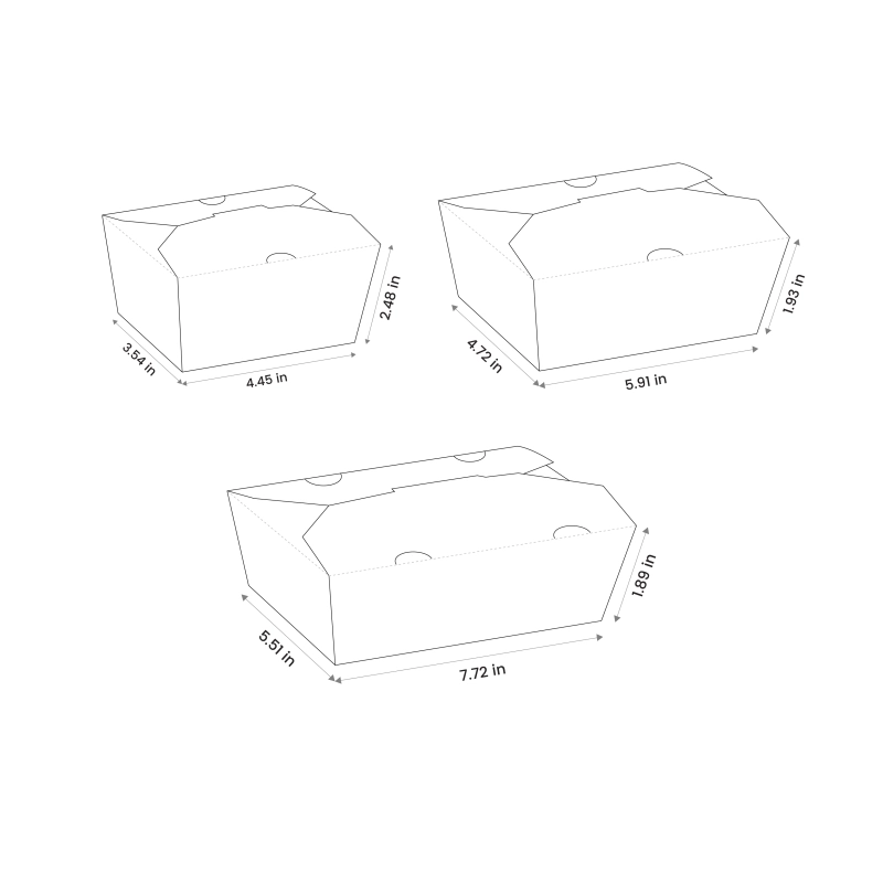 Custom Folded Kraft Take Out Boxes - Live 3D Visualization | RacetopPrint